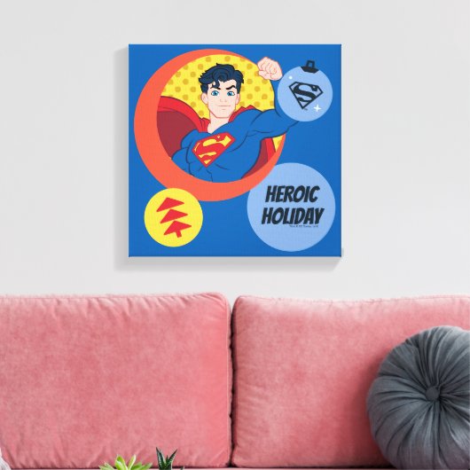 Justice League Superman Holiday Bauble Canvas Afdruk (Insitu (Woonkamer))