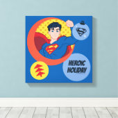 Justice League Superman Holiday Bauble Canvas Afdruk (Insitu (Houten vloer))