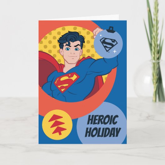 Justice League Superman Holiday Bauble Feestdagen Kaart (Voorkant)