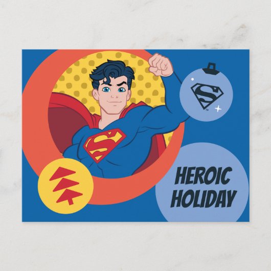 Justice League Superman Holiday Bauble Feestdagenkaart (Voorkant)