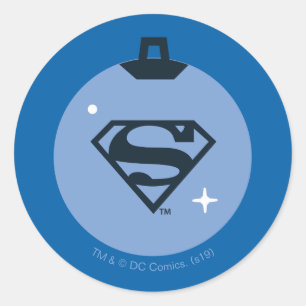Justice League Superman Holiday Bauble Ronde Sticker