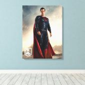 Justice League | Superman op slagveld Canvas Afdruk (Insitu (Houten vloer))