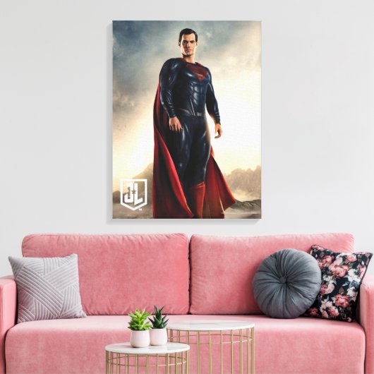Justice League | Superman op slagveld Canvas Afdruk (Insitu (Woonkamer))