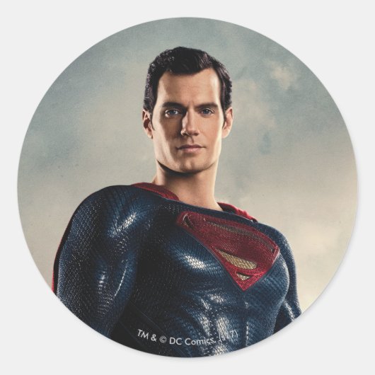 Justice League | Superman op slagveld Ronde Sticker (Voorkant)