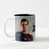 Justice League | Superman op slagveld Tweekleurige Koffiemok (Links)