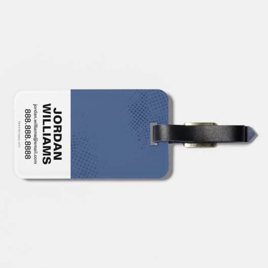 Justice League | Symbool Brussel en Halftone Cybor Bagagelabel (Achterkant horizontaal)