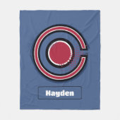 Justice League | Symbool Brussel en Halftone Cybor Fleece Deken (Voorkant)