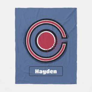 Justice League   Symbool Brussel en Halftone Cybor Fleece Deken