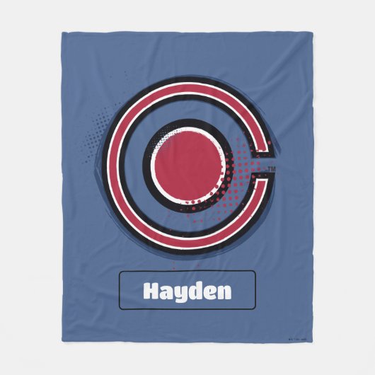 Justice League | Symbool Brussel en Halftone Cybor Fleece Deken (Voorkant)