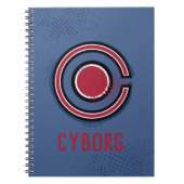 Justice League | Symbool Brussel en Halftone Cybor Notitieboek (Voorkant)