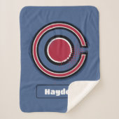 Justice League | Symbool Brussel en Halftone Cybor Sherpa Deken (Voorkant)