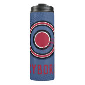 Justice League | Symbool Brussel en Halftone Cybor Thermosbeker (Voorkant)