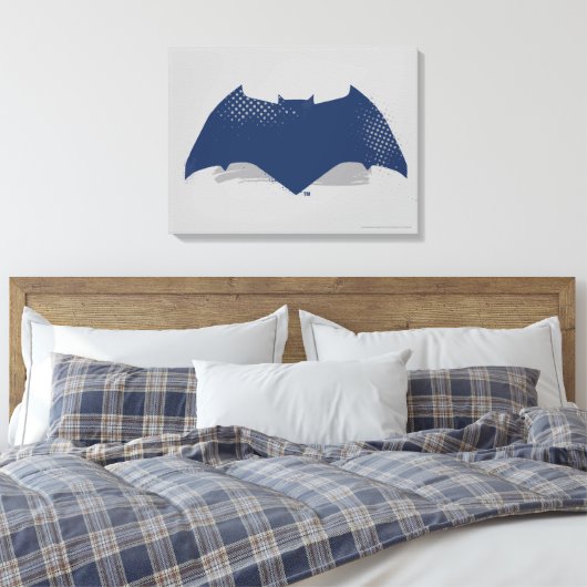 Justice League | Symbool Brussel & Halftone Batman Canvas Afdruk (Insitu (Slaapkamer))