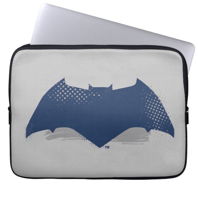 Justice League | Symbool Brussel & Halftone Batman Laptop Sleeve (Voorkant)