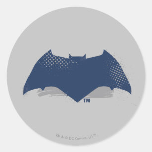 Justice League   Symbool Brussel & Halftone Batman Ronde Sticker