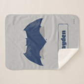 Justice League | Symbool Brussel & Halftone Batman Sherpa Deken (Voorkant (horizontaal))
