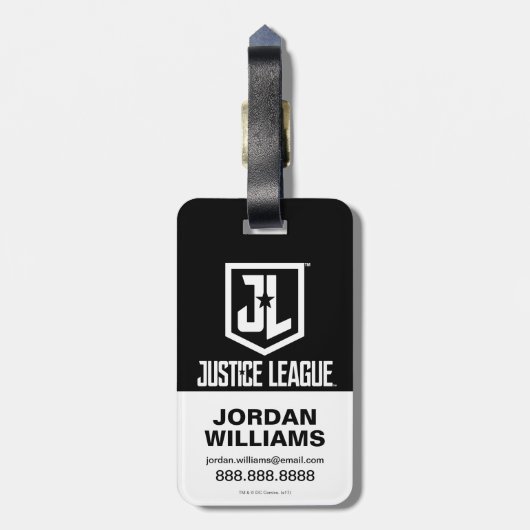 Justice League | Symbool Ggloed Cyborg Bagagelabel (Achterkant verticaal)