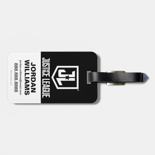 Justice League | Symbool Ggloed Cyborg Bagagelabel (Achterkant horizontaal)