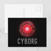 Justice League | Symbool Ggloed Cyborg Briefkaart (Voorkant / Achterkant)