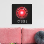 Justice League | Symbool Ggloed Cyborg Canvas Afdruk (Insitu (Woonkamer))