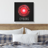 Justice League | Symbool Ggloed Cyborg Canvas Afdruk (Insitu (Slaapkamer))