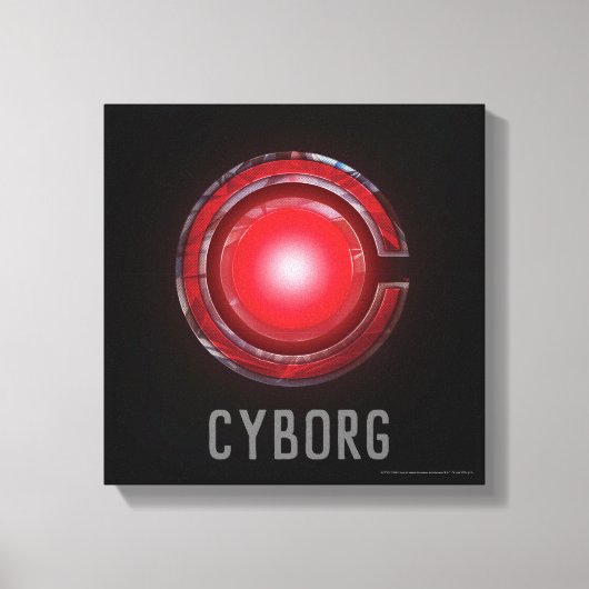 Justice League | Symbool Ggloed Cyborg Canvas Afdruk (Voorkant)