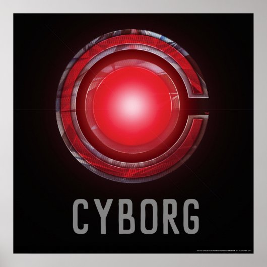 Justice League | Symbool Ggloed Cyborg Poster (Voorkant)