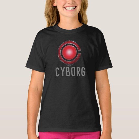 Justice League | Symbool Ggloed Cyborg T-shirt (Voorkant)
