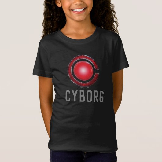 Justice League | Symbool Ggloed Cyborg T-shirt (Voorkant)