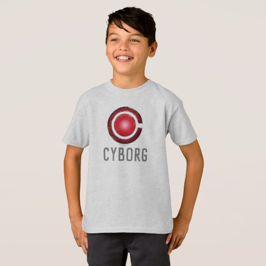 Justice League | Symbool Ggloed Cyborg T-shirt (Voorkant volledig)