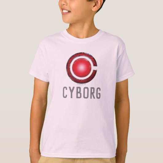 Justice League | Symbool Ggloed Cyborg T-shirt (Voorkant)