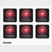 Justice League | Symbool Ggloed Cyborg Vierkante Sticker (Vel)