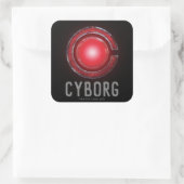 Justice League | Symbool Ggloed Cyborg Vierkante Sticker (Tas)