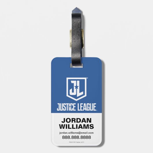 Justice League | Symbool penseel en halftoon Bagagelabel (Achterkant verticaal)