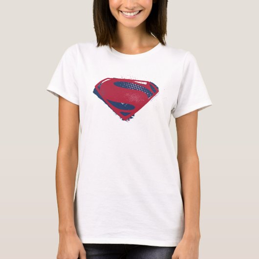 Justice League | Symbool penseel en halftoon T-shirt (Voorkant)