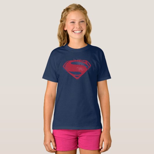 Justice League | Symbool penseel en halftoon T-shirt (Voorkant volledig)