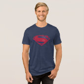 Justice League | Symbool penseel en halftoon Tri-Blend Shirt (Voorkant volledig)
