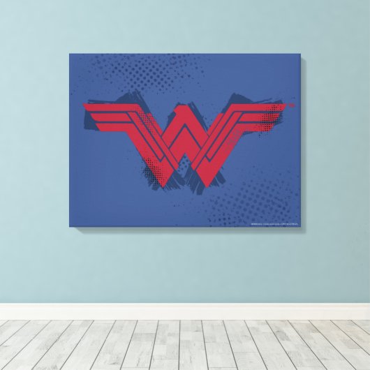 Justice League | Symbool penseelwonder Canvas Afdruk (Insitu (Houten vloer))