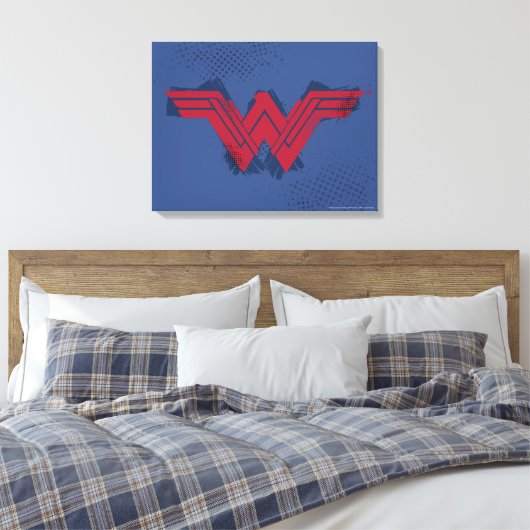 Justice League | Symbool penseelwonder Canvas Afdruk (Insitu (Slaapkamer))