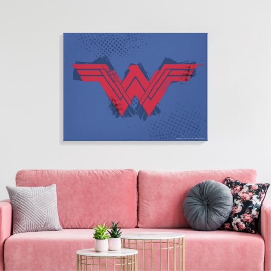 Justice League | Symbool penseelwonder Canvas Afdruk (Insitu (Woonkamer))