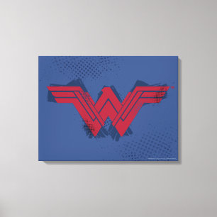 Justice League Symbool penseelwonder Canvas Afdruk