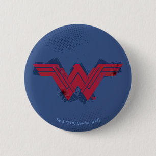 Justice League Symbool penseelwonder Ronde Button 5,7 Cm