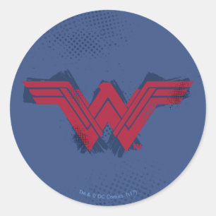 Justice League   Symbool penseelwonder Ronde Sticker