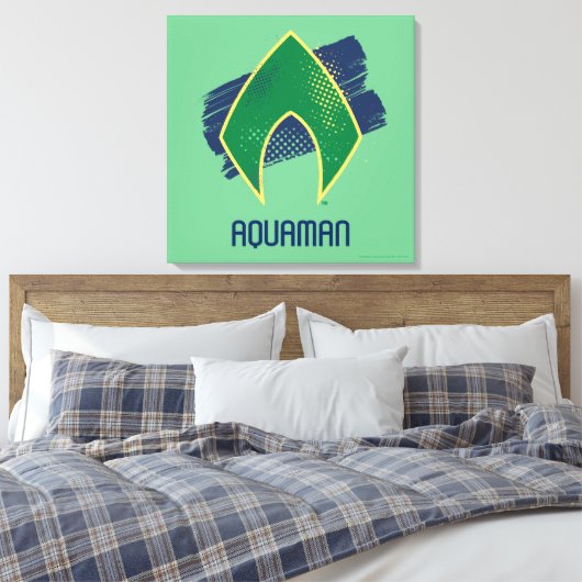 Justice League | Symbool voor penseel en halftoon  Canvas Afdruk (Insitu (Slaapkamer))