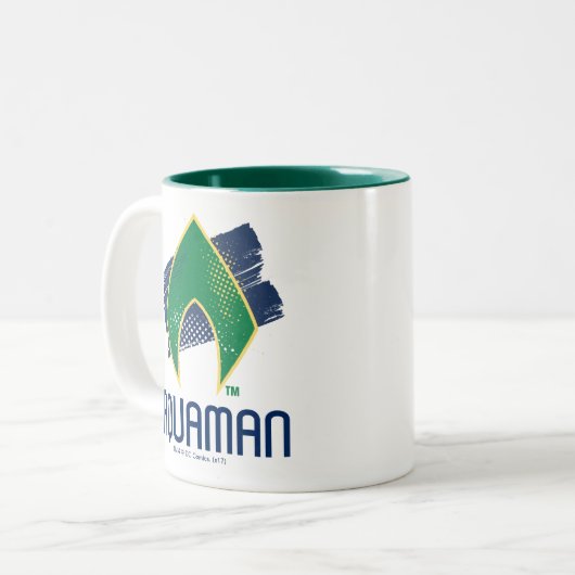 Justice League | Symbool voor penseel en halftoon  Tweekleurige Koffiemok (Voorkant links)