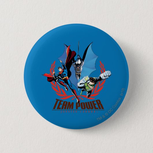 Justice League Team Power Ronde Button 5,7 Cm (Voorkant)