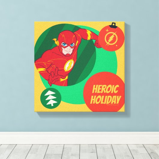 Justice League The Flash Holiday Bauble Canvas Afdruk (Insitu (Houten vloer))