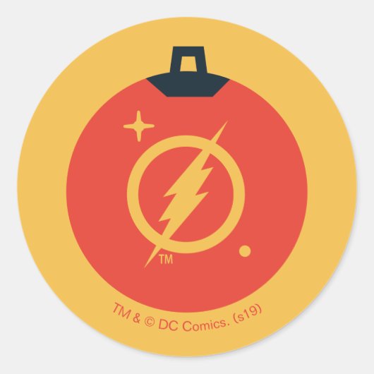 Justice League The Flash Holiday Bauble Ronde Sticker (Voorkant)