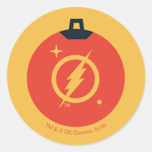 Justice League The Flash Holiday Bauble Ronde Sticker