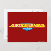 Justice League Thin Name en Shield Logo Briefkaart (Voorkant / Achterkant)